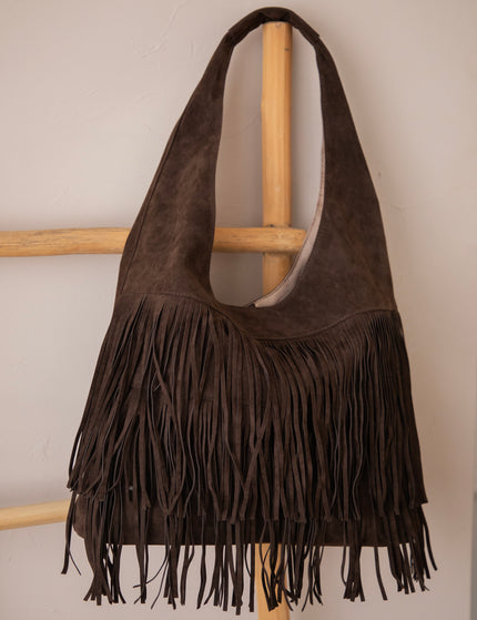 Farah Fringe Dark Brown - Handtas