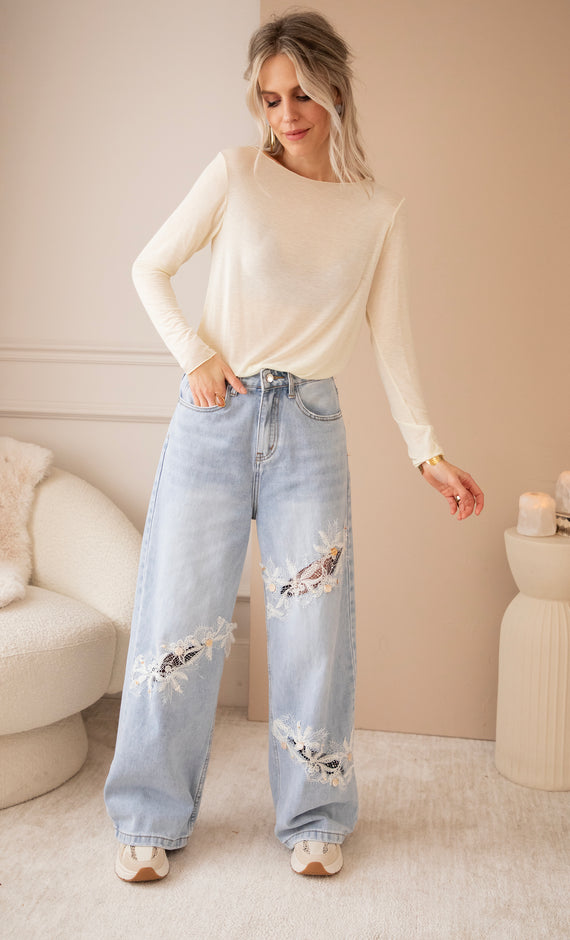 Delilah Lace Blue - Jeans