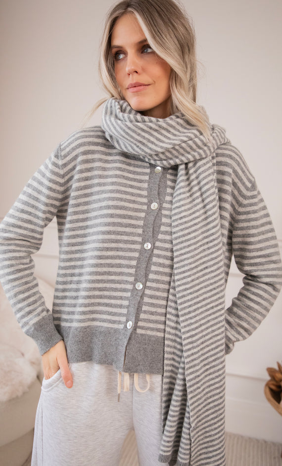 Woolly Stripes Grey - Scarf