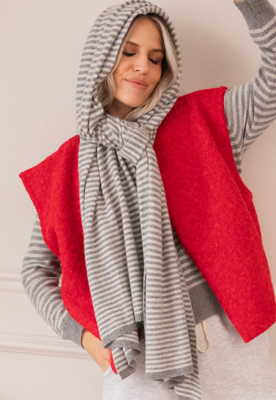 Woolly Stripes Grey - Sjaal