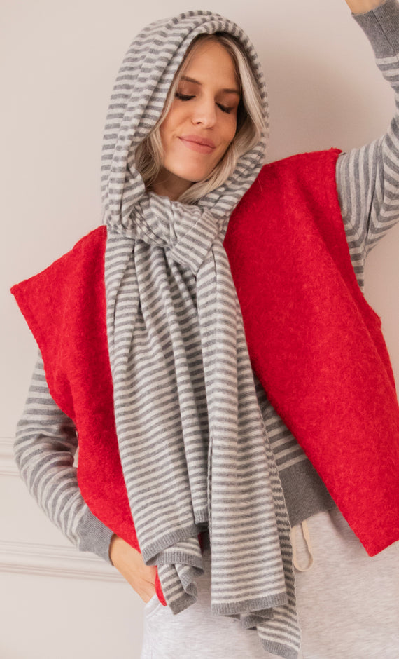 Woolly Stripes Grey - Scarf