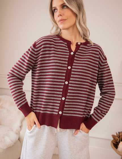Woolly Stripes Bordeaux - Vest