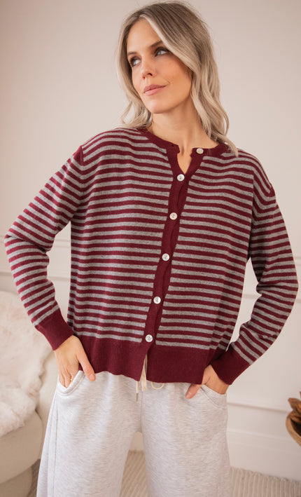 Woolly Stripes Bordeaux - Vest