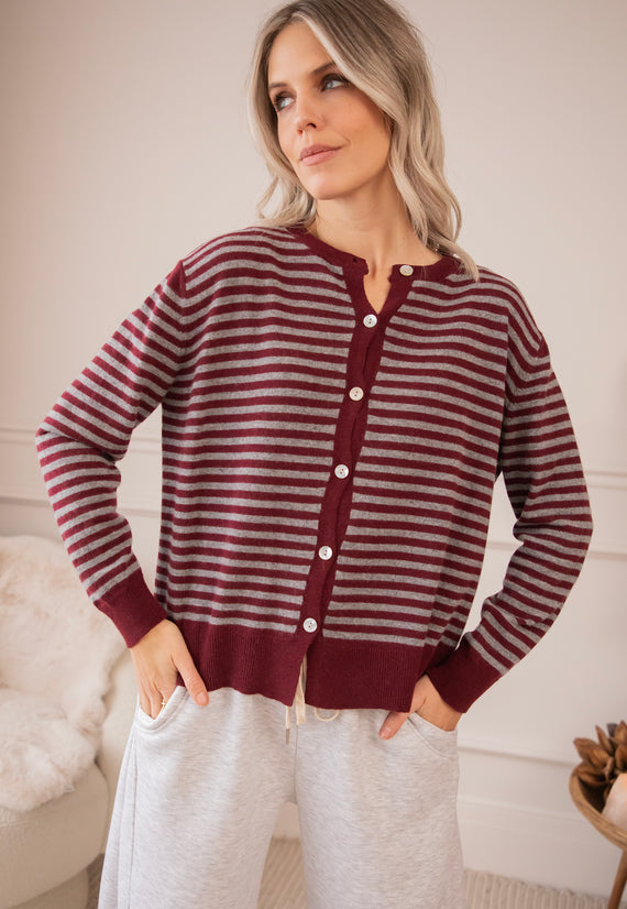 Woolly Stripes Bordeaux - Vest