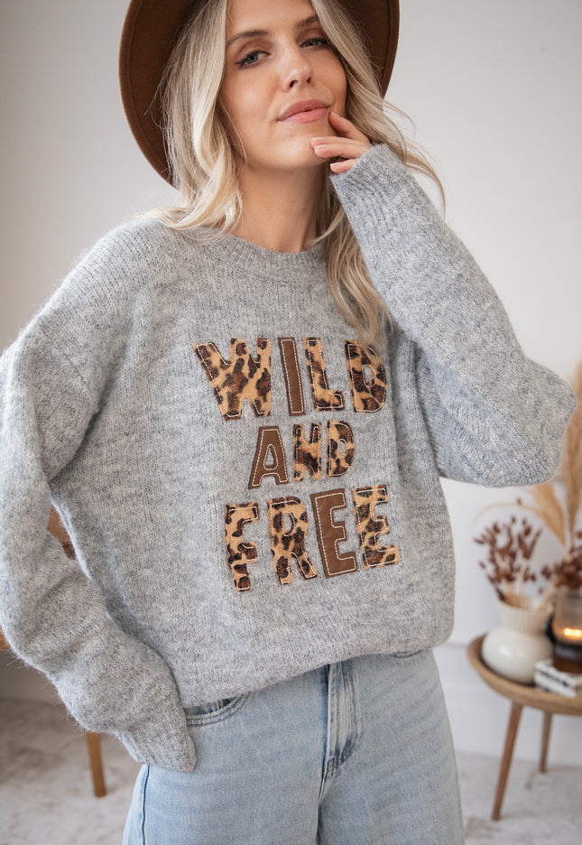 Wild & Free Grey - Sweater