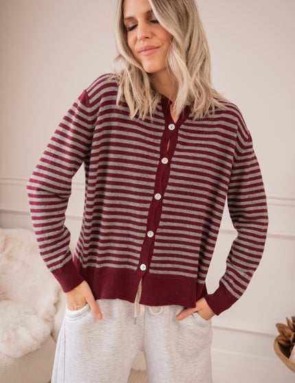 Woolly Stripes Bordeaux - Vest