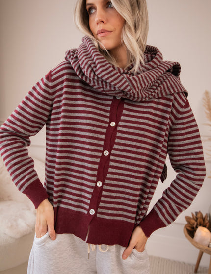 Woolly Stripes Bordeaux - Vest