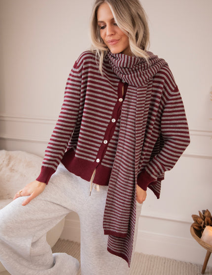Woolly Stripes Bordeaux - Vest