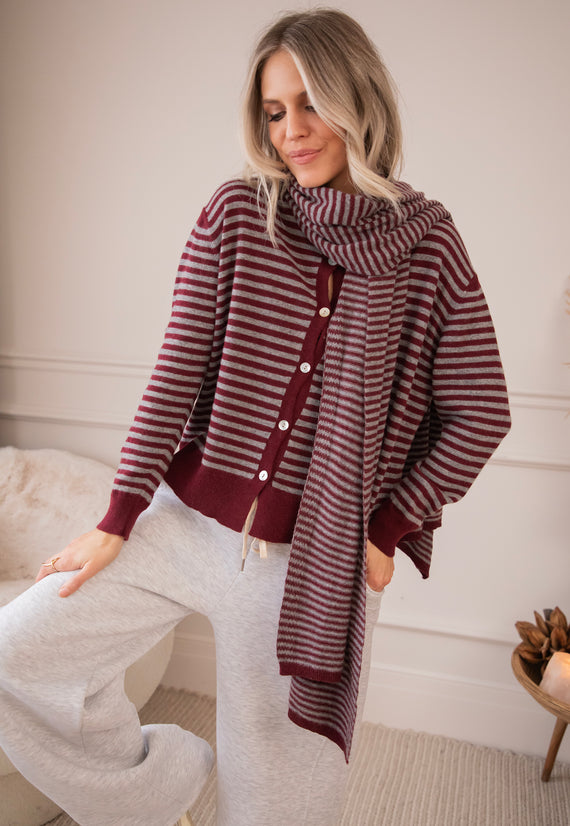Woolly Stripes Bordeaux - Vest