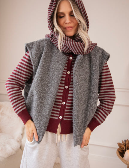Woolly Stripes Bordeaux - Vest
