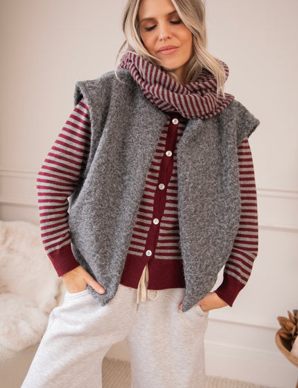 Woolly Stripes Bordeaux - Vest