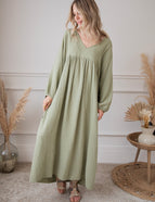 Maud Tetra Olive - Maxi Dress