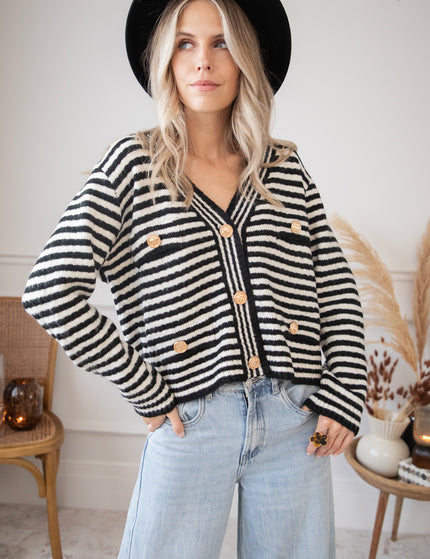 Simone Stripe Black/White - Vest