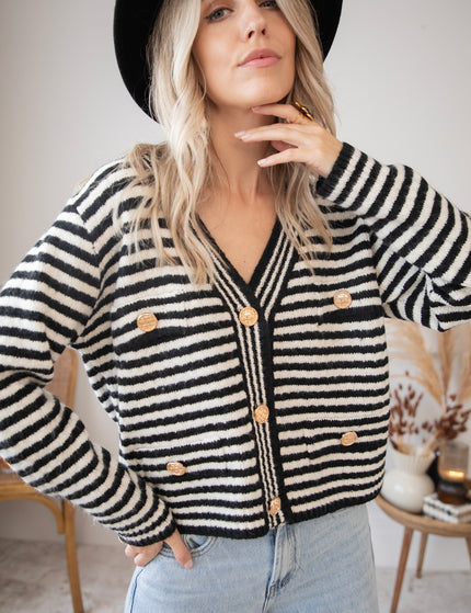 Simone Stripe Black/White - Vest