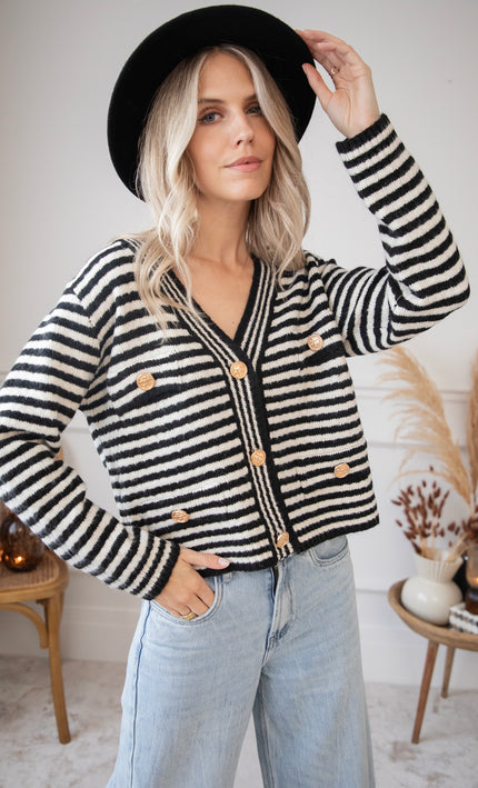 Simone Stripe Black/White - Vest