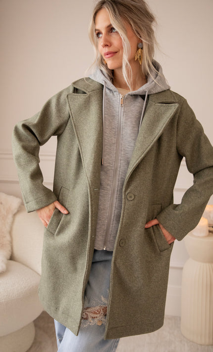 Classy Capuchon Khaki - Coat