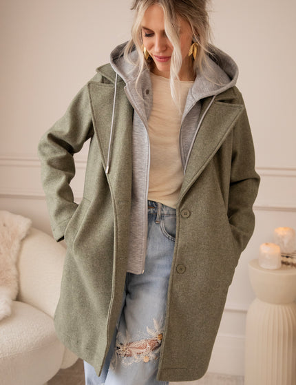Classy Capuchon Khaki - Coat
