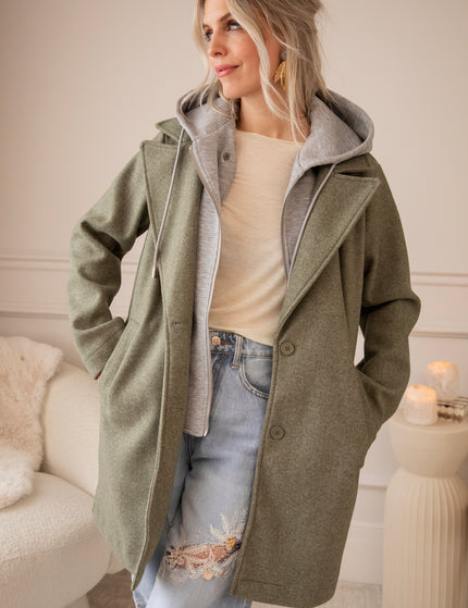 Classy Capuchon Khaki - Coat