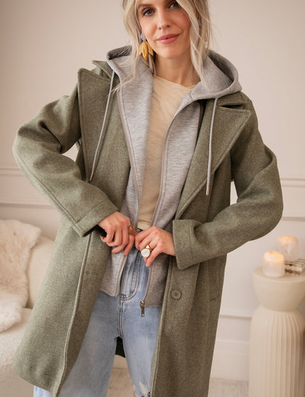 Classy Capuchon Khaki - Coat