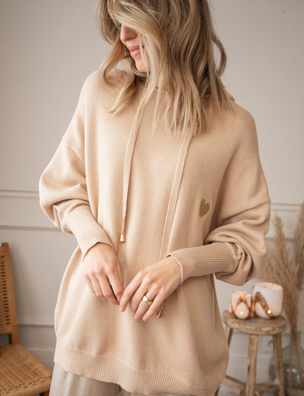 Kapuzenpullover - Beating Heart - Taupe