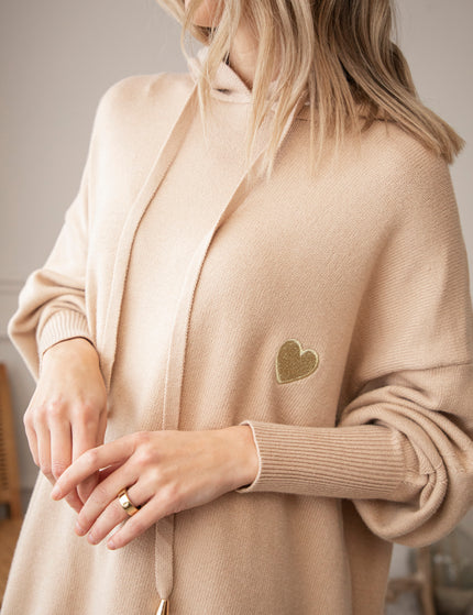 Kapuzenpullover - Beating Heart - Taupe