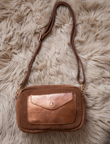 Suède Charm Caramel - Handtas
