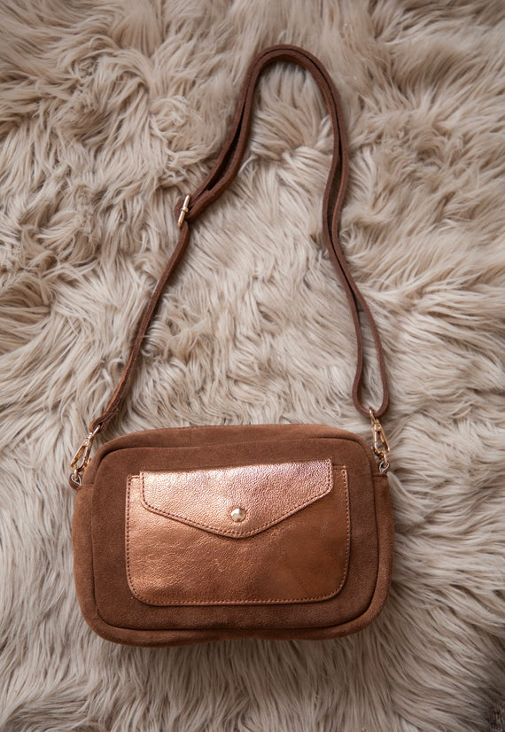 Suède Charm Caramel - Handtas