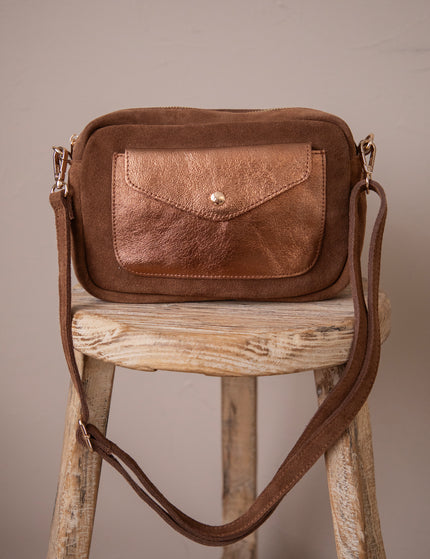 Suède Charm Caramel - Handtas