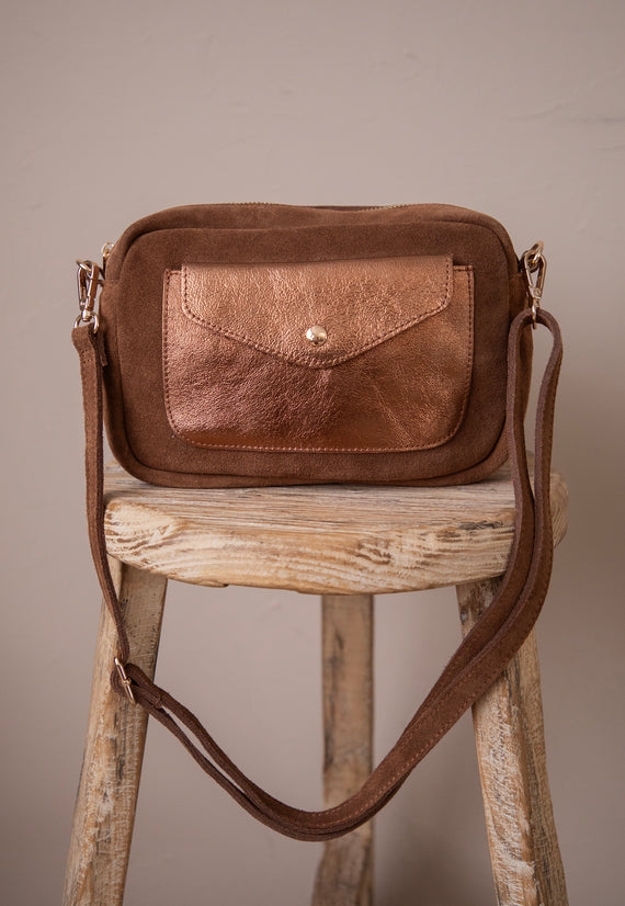 Suède Charm Caramel - Handtas