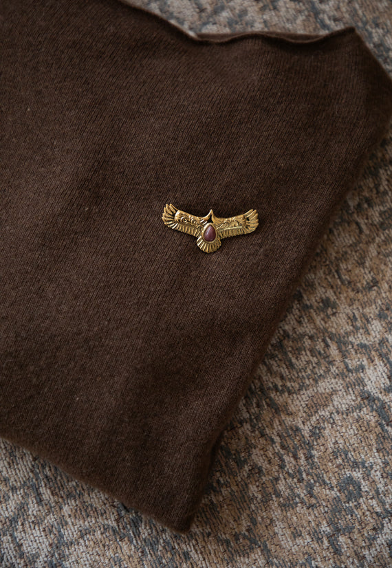 The Eagle Eye Gold/Old Rose - Broche