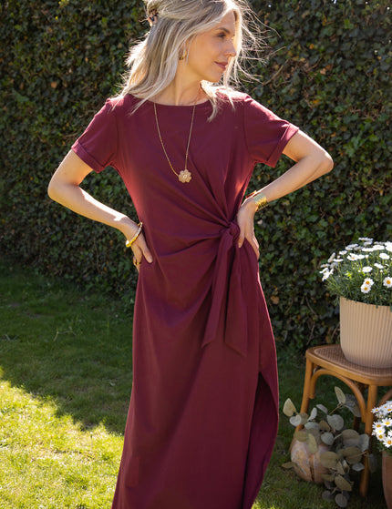 Katie Knot Burgundy - Maxi Dress
