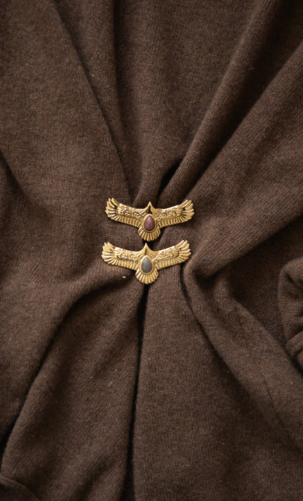The Eagle Eye Gold/Old Rose - Broche
