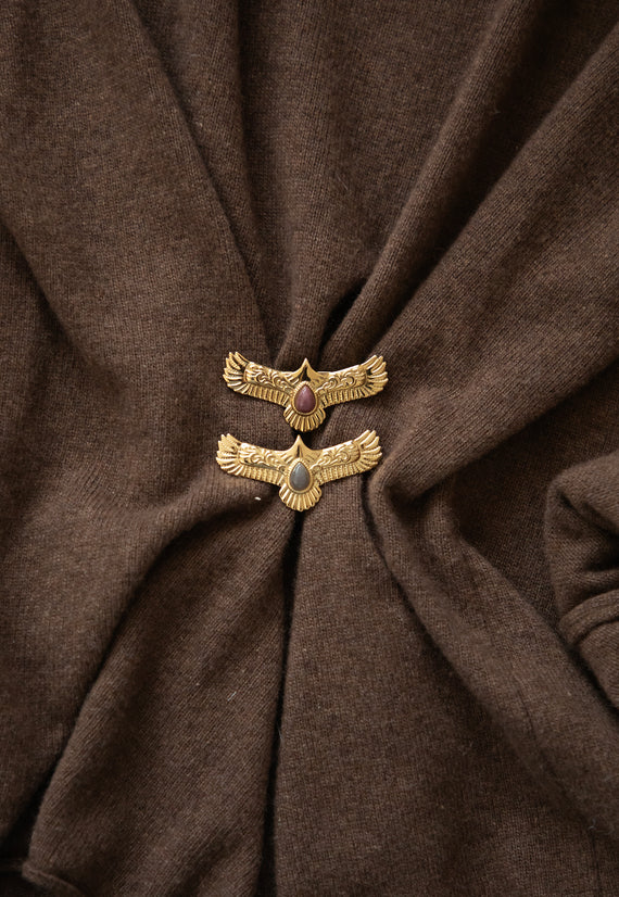 The Eagle Eye Gold/Old Rose - Broche