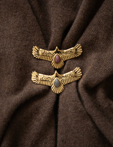 The Eagle Eye Gold/Grey - Broche