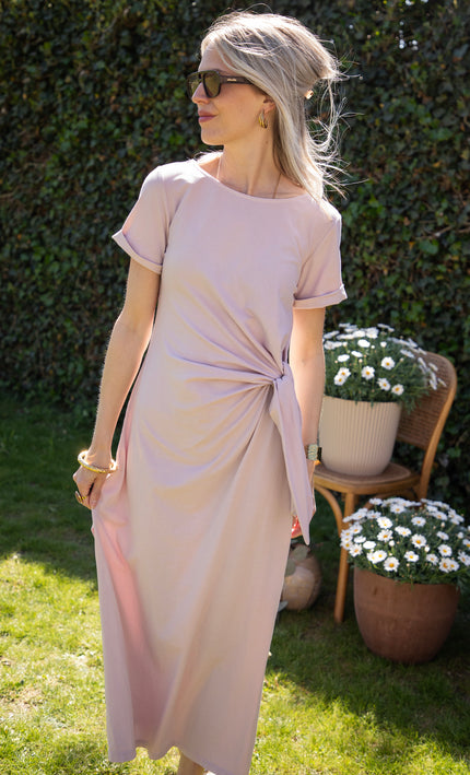 Katie Knot Soft Pink - Maxi Dress