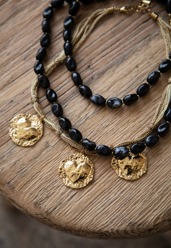 Chunky Charms Black - Ketting