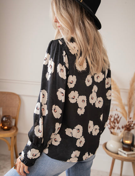 Cecile Floral Black/White - Blouse