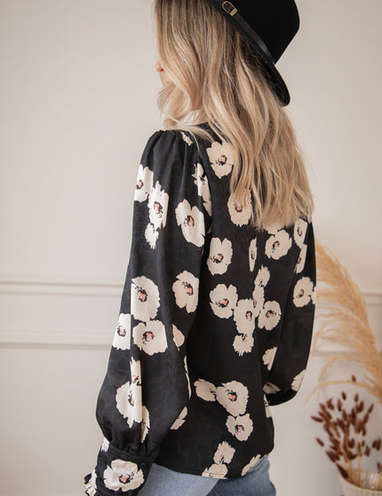 Cecile Floral Black/White - Blouse