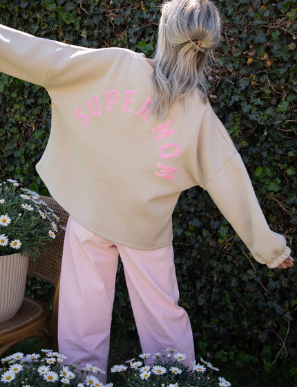 Lily Super Mom Beige/Baby Pink - Sweater