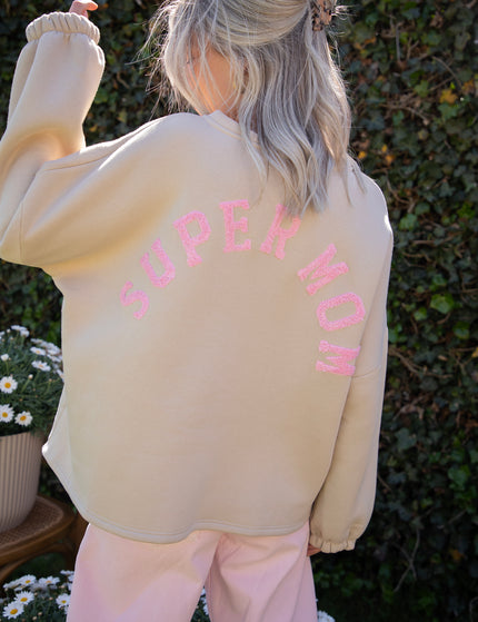 Lily Super Mom Beige/Baby Pink - Sweater
