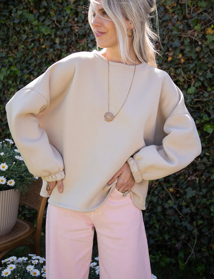 Lily Super Mom Beige/Baby Pink - Sweater