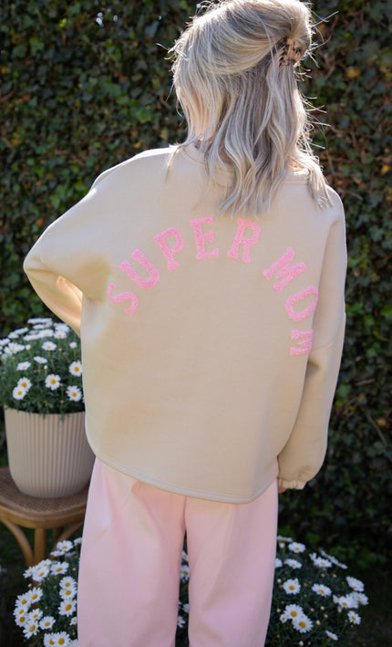 Lily Super Mom Beige/Baby Pink - Sweater