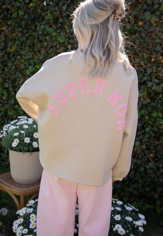 Lily Super Mom Beige/Baby Pink - Sweater