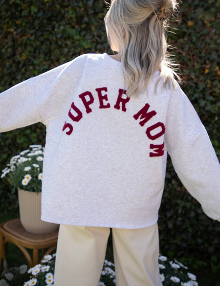 Pullover - Lily Super Mom - Soft Grau/Bordeaux