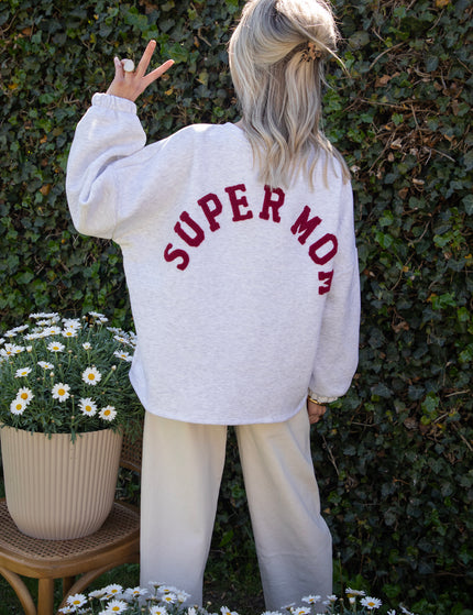 Pullover - Lily Super Mom - Soft Grau/Bordeaux