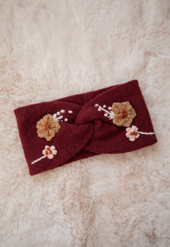 Crochet Bouquet Burgundy - Haarband