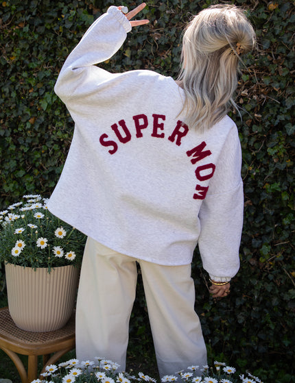 Pullover - Lily Super Mom - Soft Grau/Bordeaux