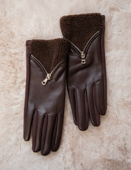 Teddy Zip Choco - Handschoenen