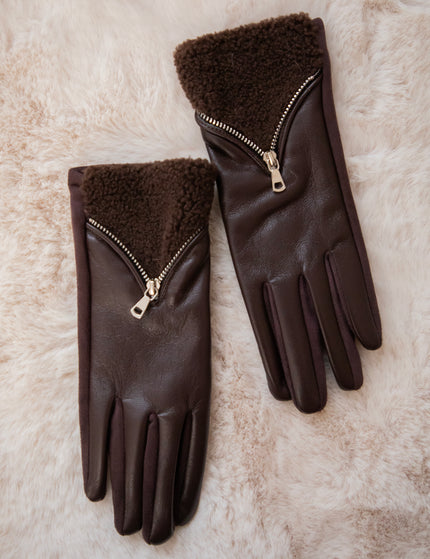 Teddy Zip Choco - Handschoenen