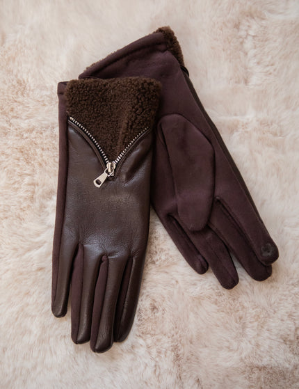 Teddy Zip Choco - Handschoenen